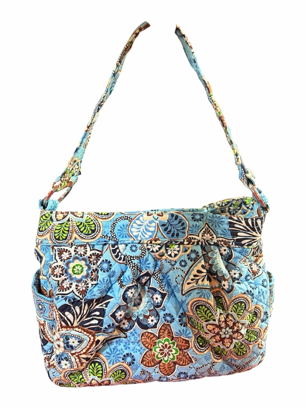 Vera Bradley Blue Quilted Floral Reversible Shoulder Bag